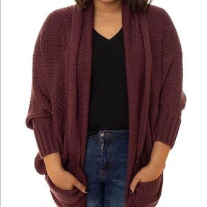 Oversized Dolman Sleeve Cable knit Cardigan